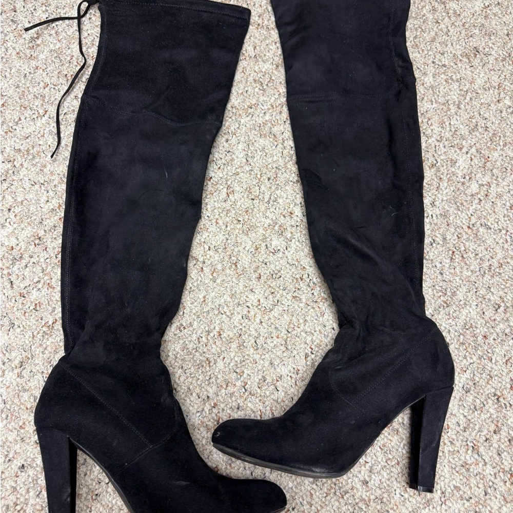 Steve Madden Black Over-The-Knee Suede High Heel Boots
